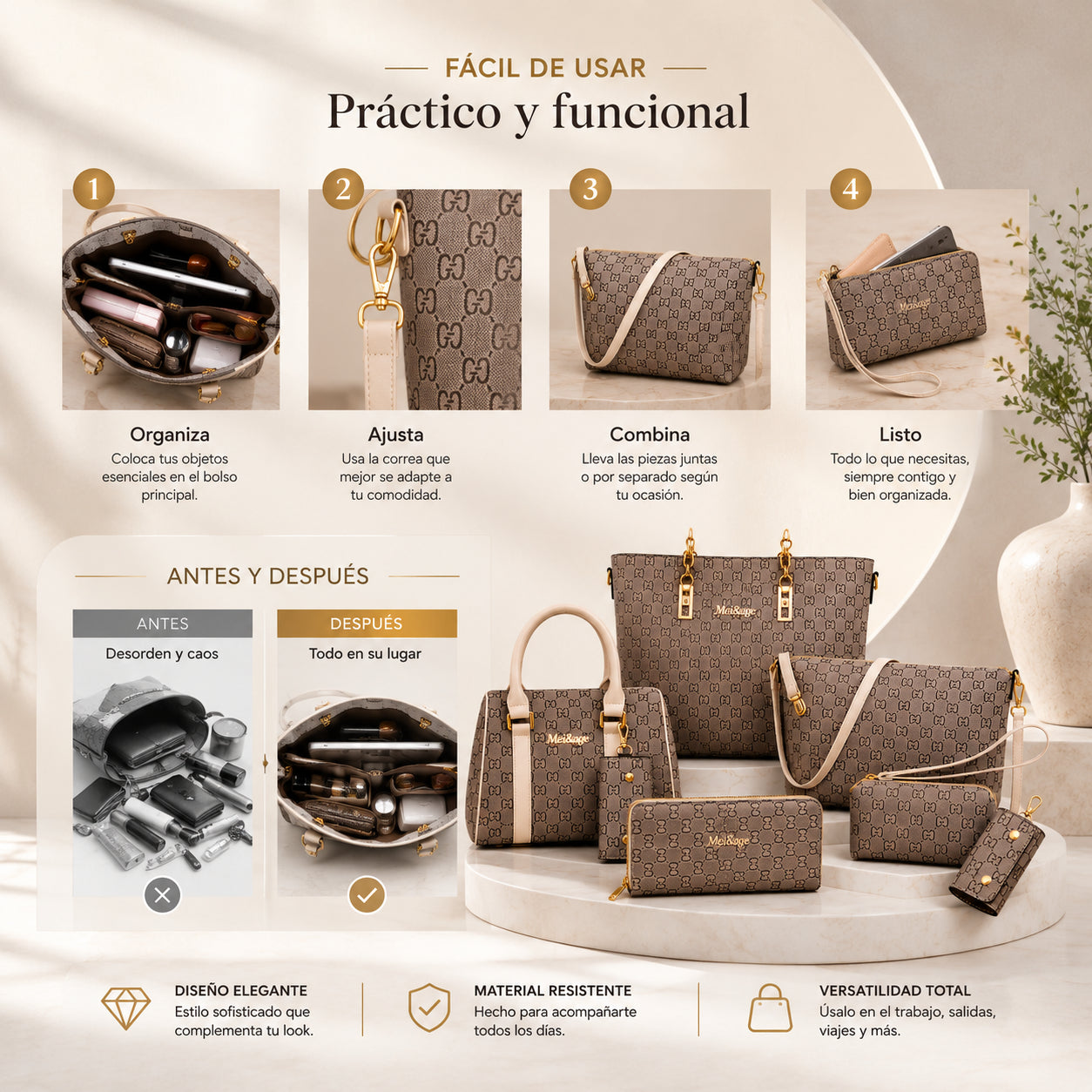 Kit de Bolsos Luxury 6 en 1