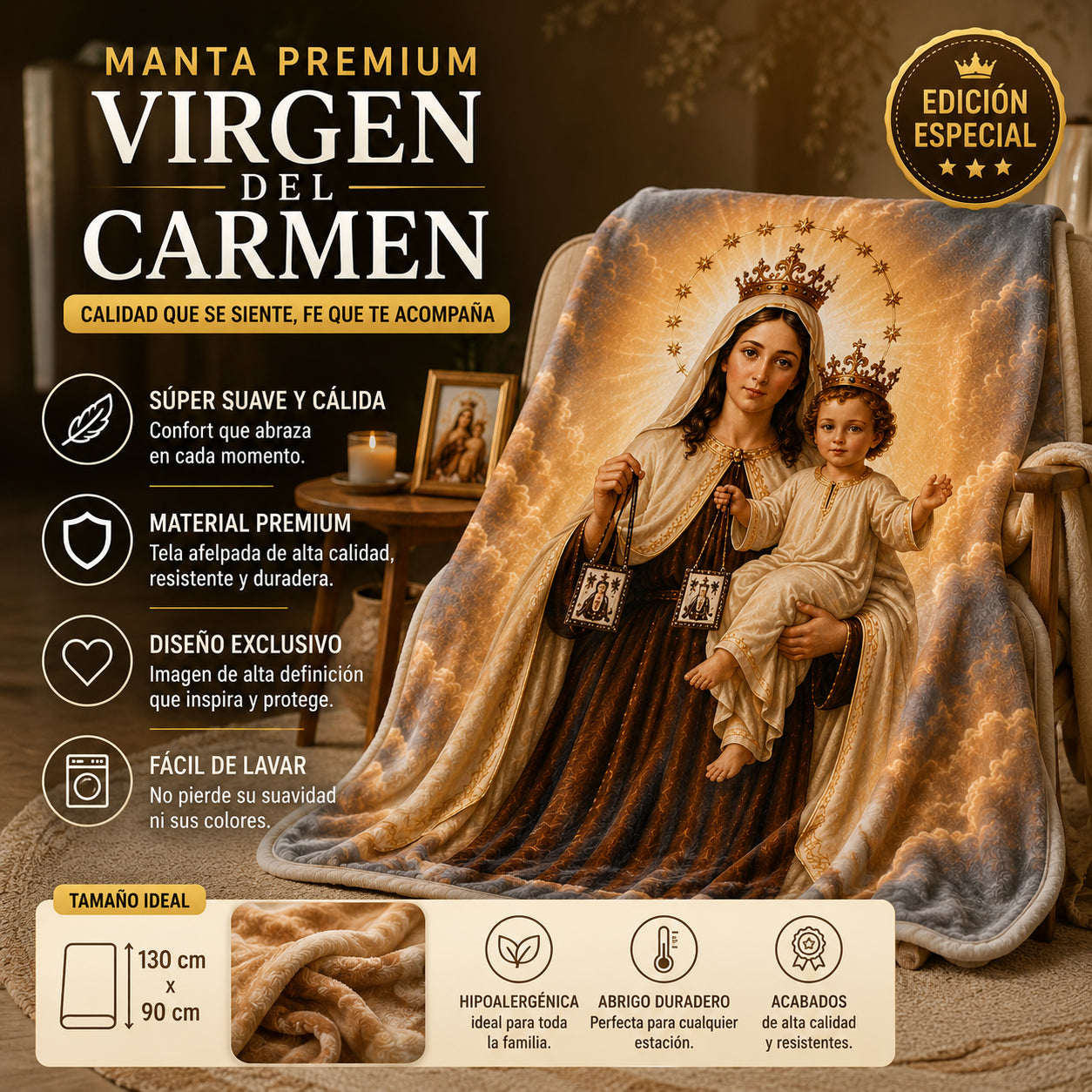 Manta Premium Virgen del Carmen